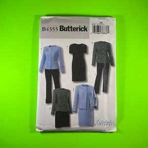 Butterick B4355 UNCUT Sizes 8-14 Misses' and Petite Jacket Top Dress Skirt Pants